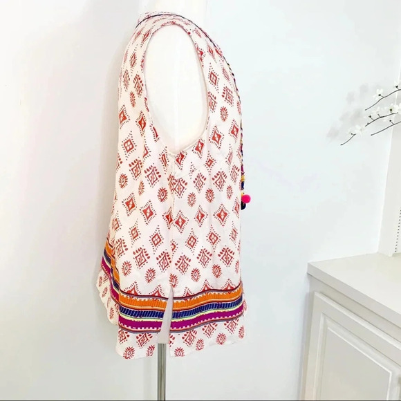 Chelsea & Theodore Linen Embroidered Boho Top Size L NWT - Picture 7 of 13